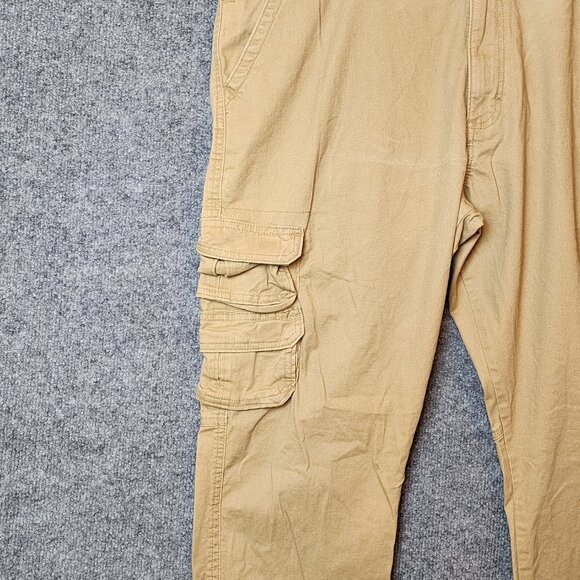 Wrangler Men Stretch Taper Leg Regular Fit Cargo Pants 38x30 Multi-Pockets Beige - Picture 4 of 13